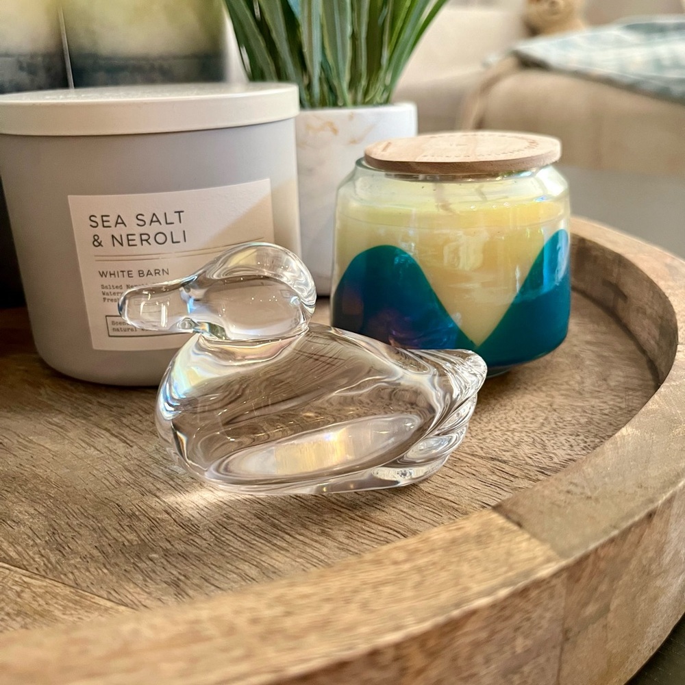 Atlantis Full Lead Crystal Clear Glass Duck Portugal Paperweight Figurine